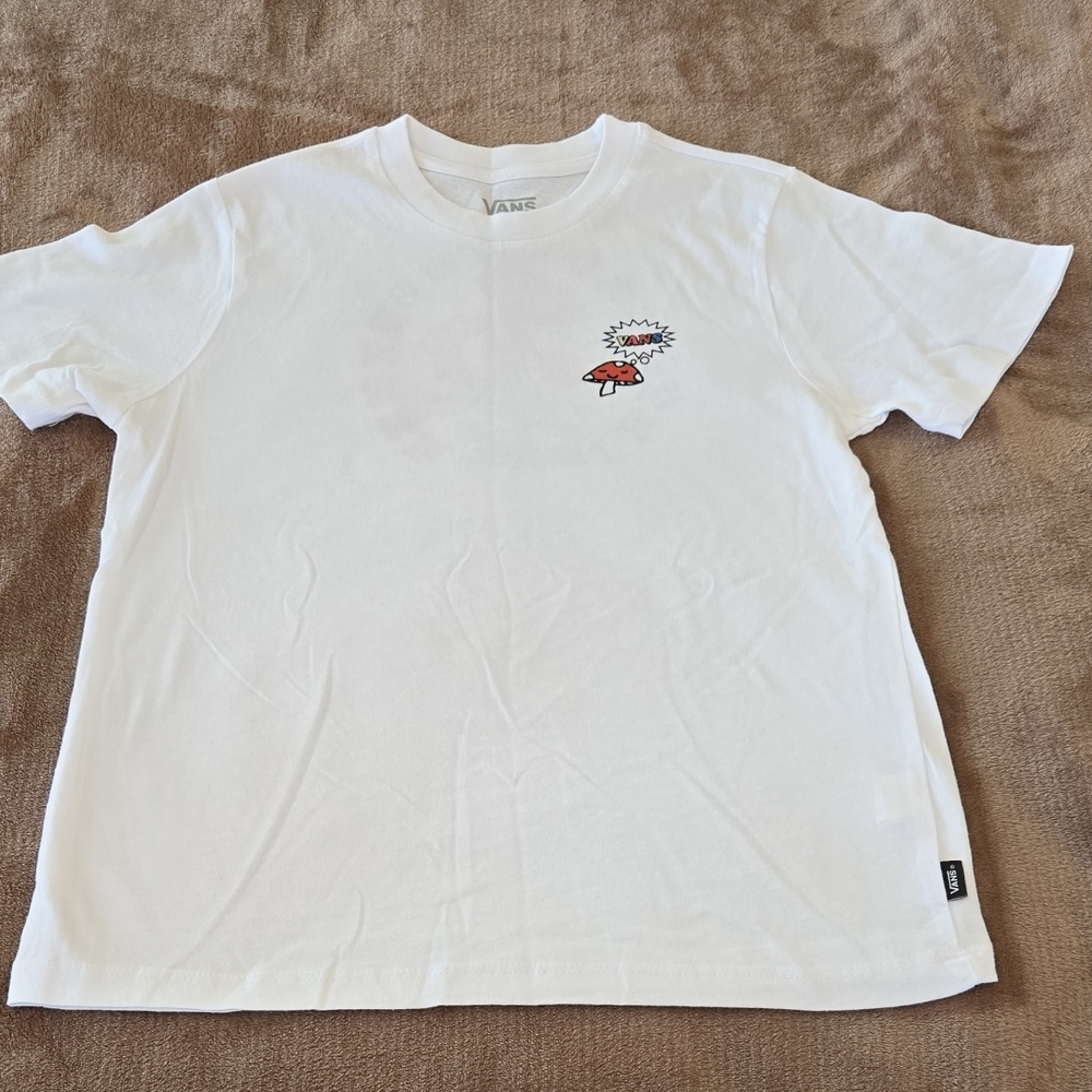 Vans White "Let's Grow Together" Kids T-Shirt with Cartoon Graphic